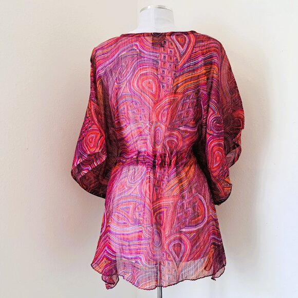 California Breeze Women Sheer Coastal Top Multicolor Free Size Pre-Owned - Picture 2 of 12